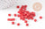 perles rocaille verre rectangle rouge, perle carré création bracelet, perle tila,4.5mm,2 trous, x50 (G5484)