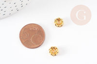 Rondelles laiton doré zircon grade B 8mm, perle intercalaire, x20 (G5602)