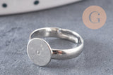 supports bague reglable platine, petites taille, x4 (G0504)