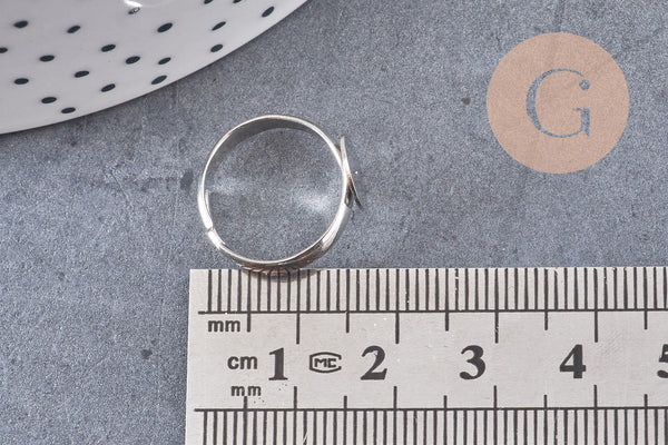 supports bague reglable platine, petites taille, x4 (G0504)