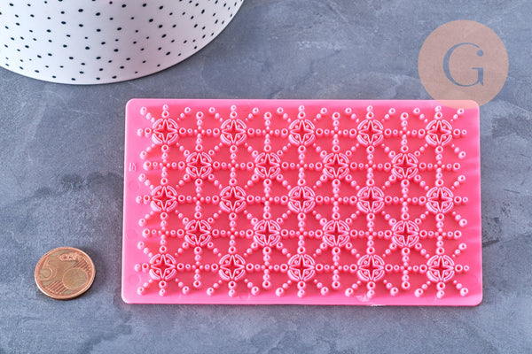 tampon biscuit silicone rose 12.2cm, x1 (G4179)