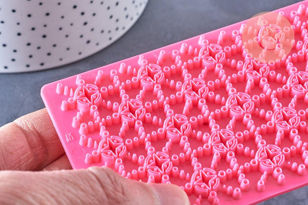 tampon biscuit silicone rose 12.2cm, x1 (G4179)