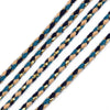 cordon tressé bleu beige fil doré, cordon pour bijoux,cordon multicolore scrapbooking,corde décoration, longueur 1 mètre G5808