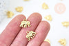 Pendentif éléphant zamac doré,fournitures créatives, sans nickel,creation bijoux,perle géométrique,9.5mm,lot de 2 G5871